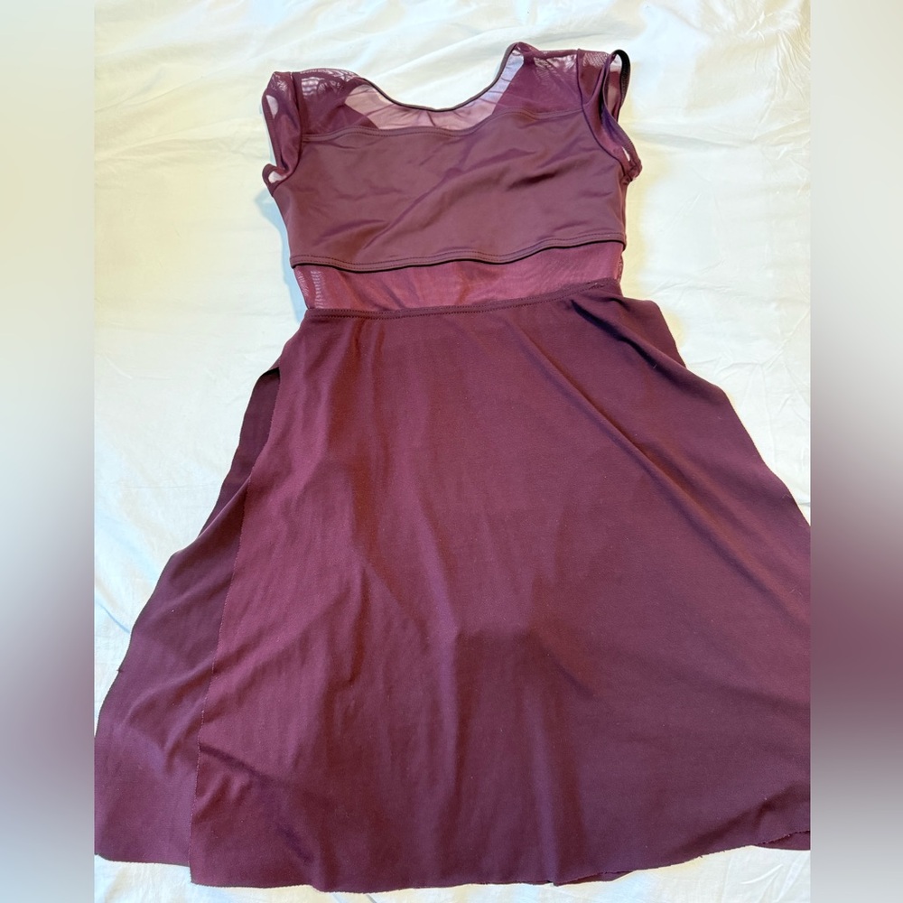 EUC Weissman MC red burgundy wine dance dress costume  mesh